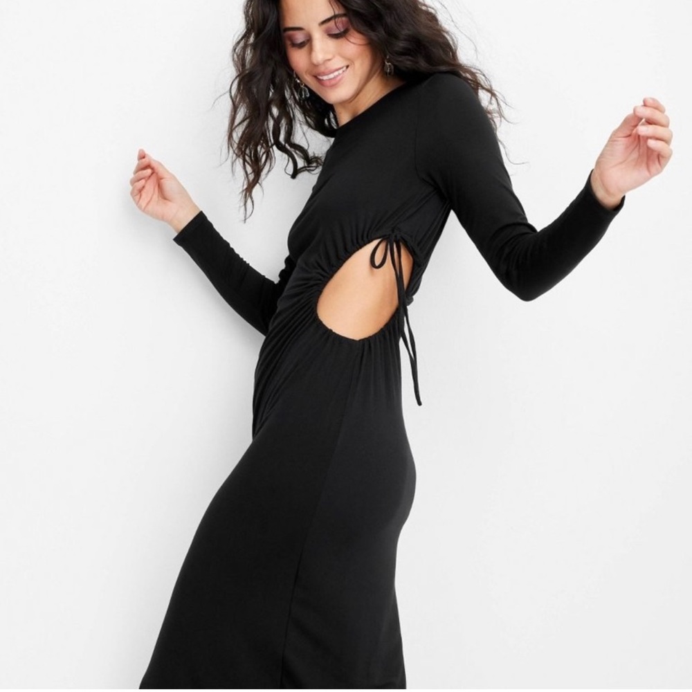 Future collective with Gabriella side cut out black dress